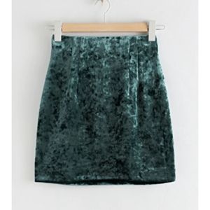 & Other Stories Fitted Velour Mini Skirt HighWaist